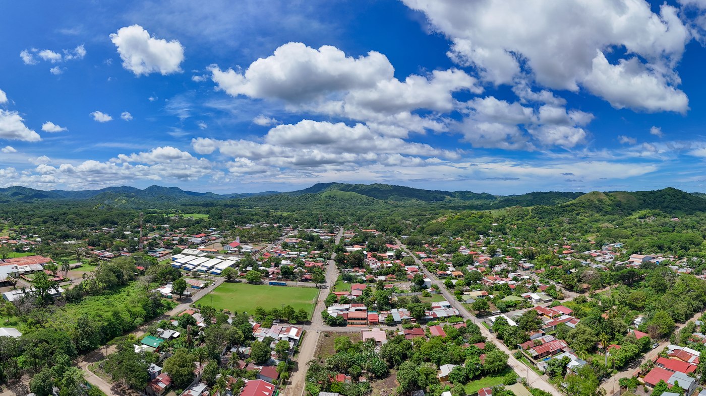 Aerial view of the town of Sardinal, Guanacaste