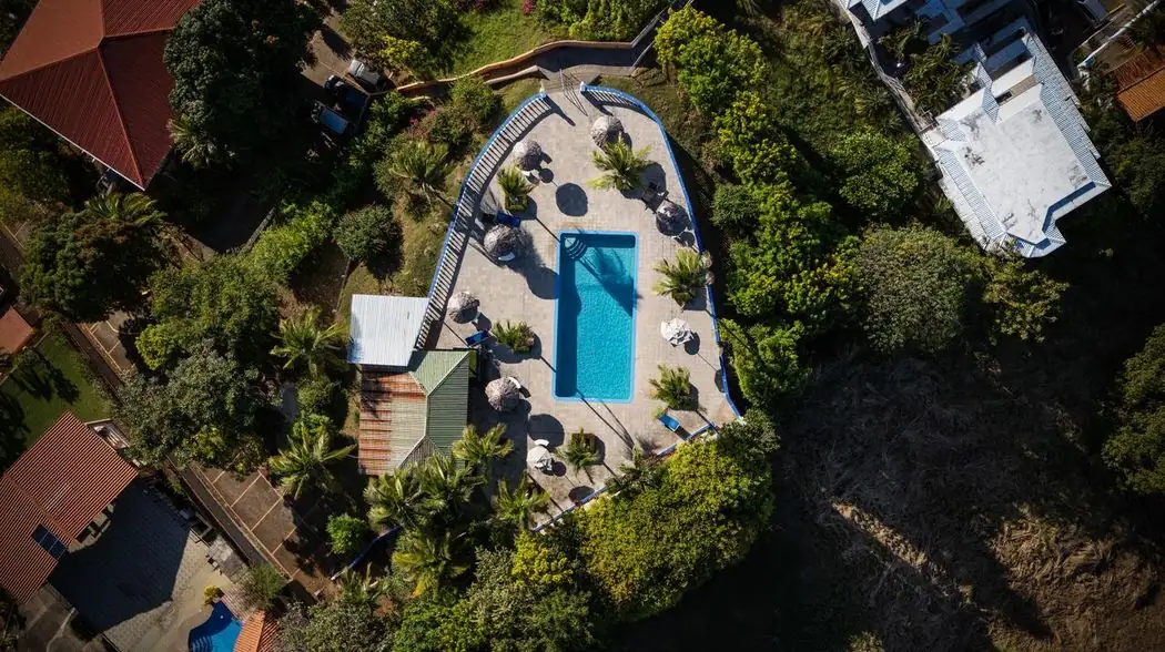 Tucanes #5 aerial view of community pool